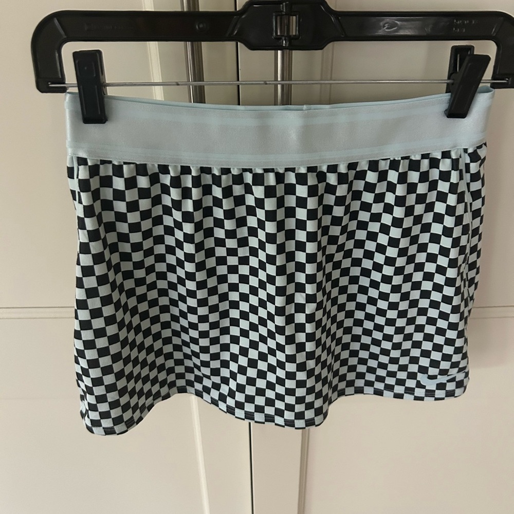 Nike DrifFit Black and light blue check Women's tennis Skirt